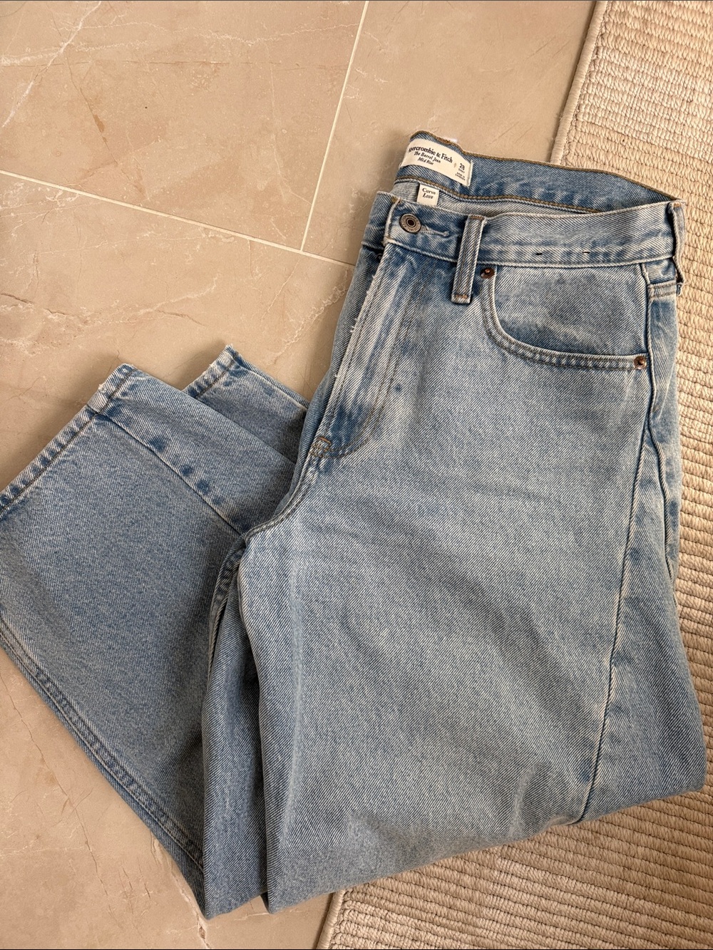 Abercrombie & Fitch Light Blue Barrel Jeans